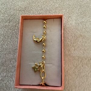 Gold Moon and Star Charm Bracelet